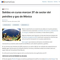 Salidas en curso marcan 3T de sector del petrleo y gas de Mxico